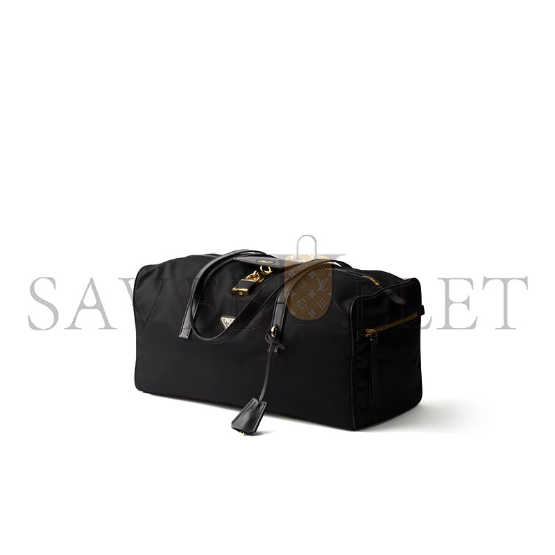 PRADA LARGE RE-NYLON TOP-HANDLE BAG WITH PADLOCK 1BB135 (40*21*20cm) 